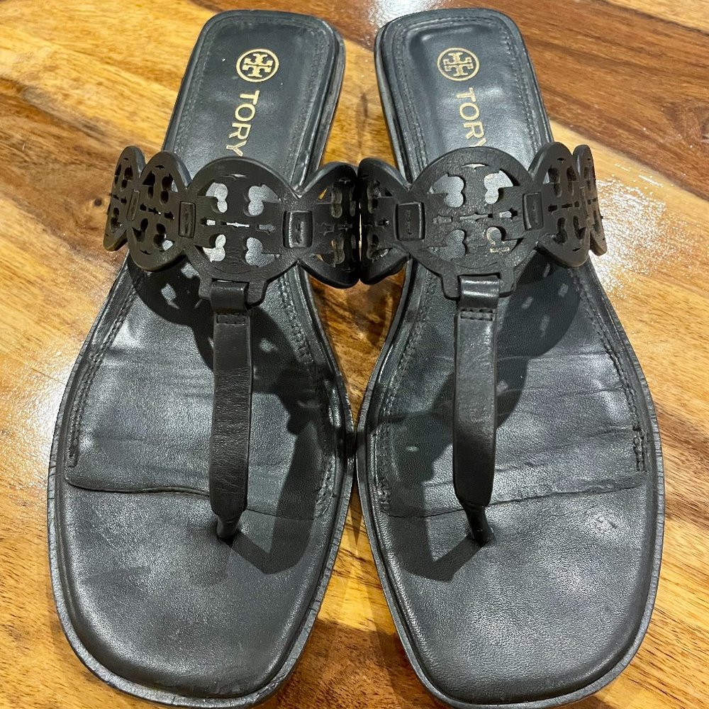 Tory Burch Tiny Miller Black Leather Sandals